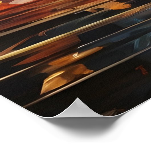 Ätherische Wasserfarbe Abstrakte Frau im Wasser Poster (Ecke)