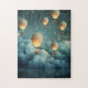 Ätherische Wasserfarbe Heißluftballons Puzzle