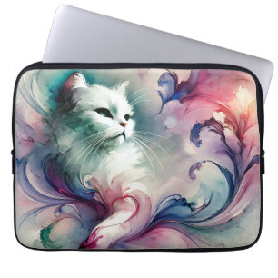 Ätherische Wasserfarben-Katze Laptopschutzhülle