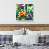 Ätherische Watercolor-Flora-Explosion Leinwanddruck (Insitu (Schlafzimmer))