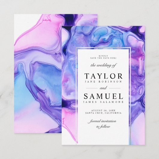 Ätherische Welle Einladung Small V03 (Vorne/Hinten)