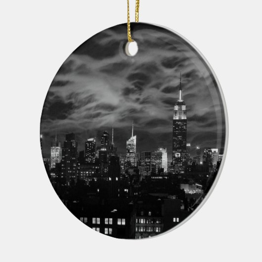 Ätherische Wolken: NYC Skyline, Empire State Bldg  Keramik Ornament (Links)