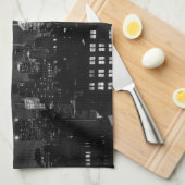 Ätherische Wolken: NYC Skyline, ESB Black and Whit Geschirrtuch (Viertel Falte)