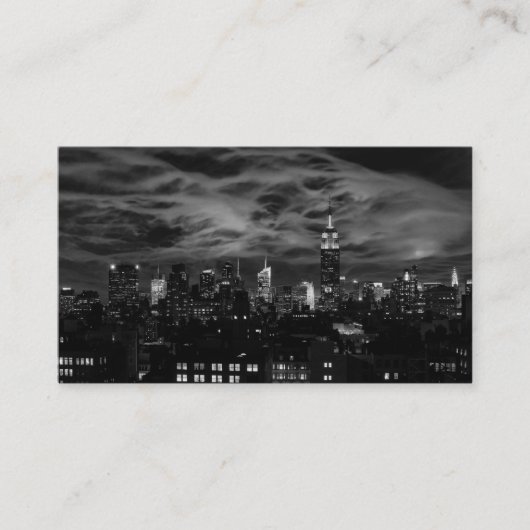 Ätherische Wolken: NYC Skyline, ESB Black and Whit Visitenkarte (Vorderseite)