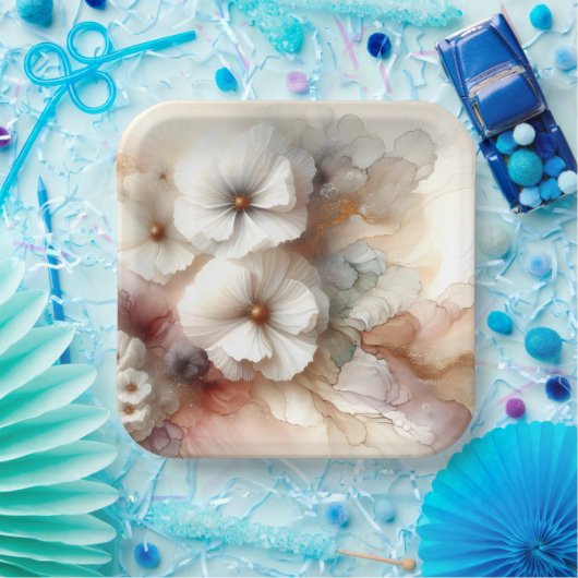 Ätherischer Abstrakter Blumenkosmos Pappteller (Party)