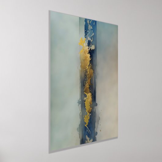 Ätherischer, abstrakter, goldblauer Sand Foliendrucke (Ablage )