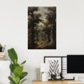 Ätherischer, alter Wald Kunst Druck, Düster Poster (Heimbüro)
