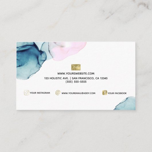 Ätherischer Aquamariner und rosafarbener Glamour M Visitenkarte (Rückseite)