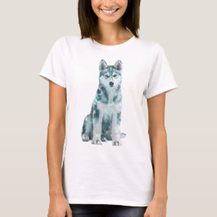 Ätherischer Arktischer Siberian Husky Wächter Frau T-Shirt