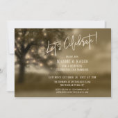 Ätherischer Baum mit Lichtern Feiern wir Empfang Einladung (Vorderseite)