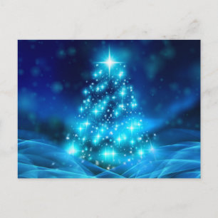Ätherischer blauer Weihnachtsbaum Postkarte