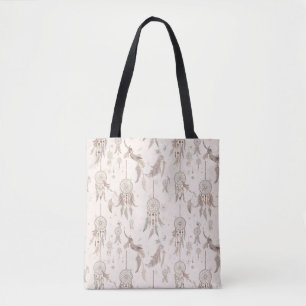 Ätherischer Boho-Traumfänger mit Federn und Himmel Tasche