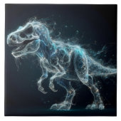 Ätherischer Dinosaurier in mystischer Umgebung Fliese (Vorderseite)