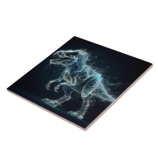 Ätherischer Dinosaurier in mystischer Umgebung Fliese (Seite)