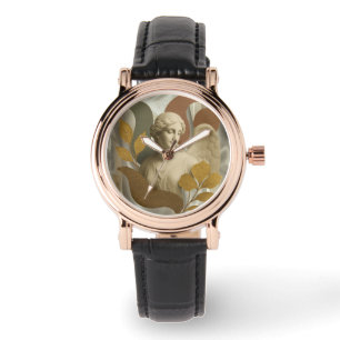 Ätherischer Engel mit goldenen Blätter Armbanduhr