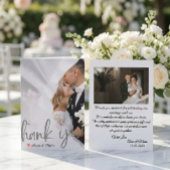 Ätherischer Faux-Vellum-Auflagerdruck in Silber Dankeskarte