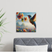 Ätherischer Flug über blühende Wiese Poster