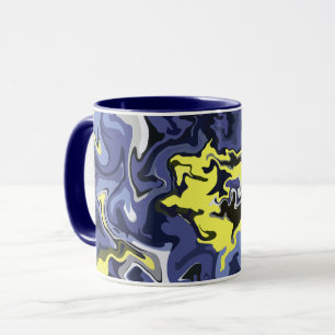 Ätherischer Fluss von Gelb und Blau Tasse
