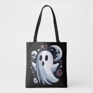 Ätherischer Geist mit Mond und Totenköpfen Gruseli Tasche