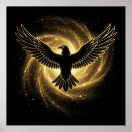 Ätherischer goldener Sternenstaub schimmerndes ill Poster