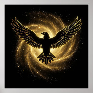 Ätherischer goldener Sternenstaub schimmerndes ill Poster