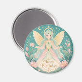 Ätherischer goldflügeliger Feenengel Magnet (Vorderseite/Rückseite)