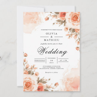 Ätherischer Korallenblüten-Bogen für die Hochzeit Einladung