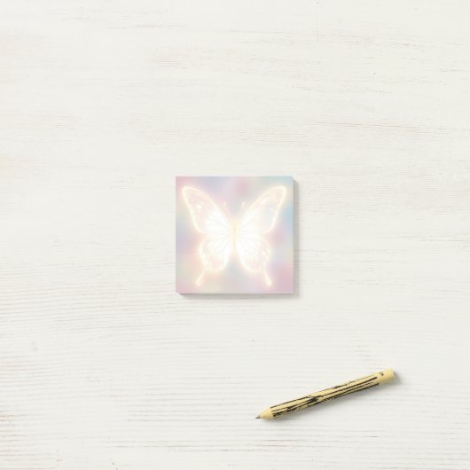Ätherischer leuchtender Schmetterling Post-it Klebezettel (Auf Schreibtisch)