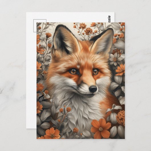 Ätherischer Mystischer Fox im verzauberten Wald Postkarte (Vorne/Hinten)