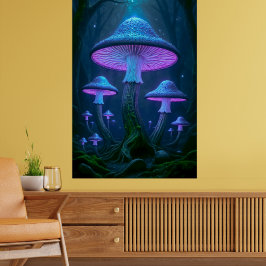 Ätherischer Mystischer Wald Biolumineszente Natur Poster