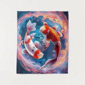 Ätherischer Orbit Fische Wandteppich (Vorderseite)