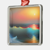 Ätherischer Ozean und untergehende künstliche Inte Ornament Aus Metall (Links)