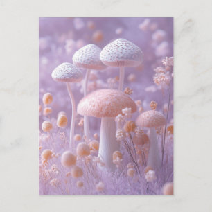 Ätherischer Plüschpilzgarten, sanfte Pastellfantas Postkarte
