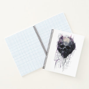 Ätherischer Schädel Abstrakte Grunge Dunkle Kunst Notizblock