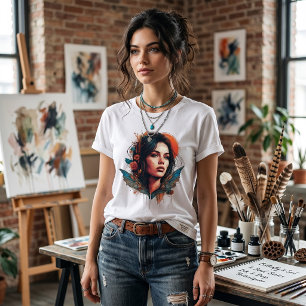 Ätherischer Schmetterling Bohemian Geist Porträt K Tri-Blend Shirt