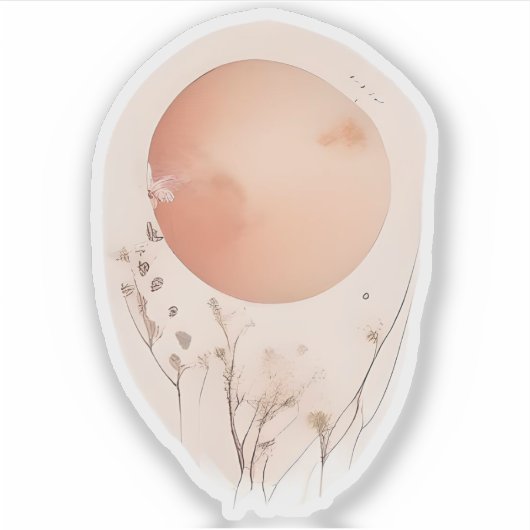 Ätherischer Sonnenuntergang mit Wildblumen Aufkleber (Vorderseite)