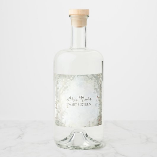 Ätherischer verzauberter Wald Alkoholflaschenetikett (Vorderseite)