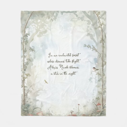 Ätherischer verzauberter Wald Fleecedecke (Vorderseite)