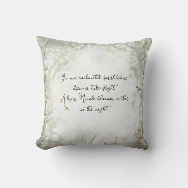 Ätherischer verzauberter Wald Kissen (Vorderseite)