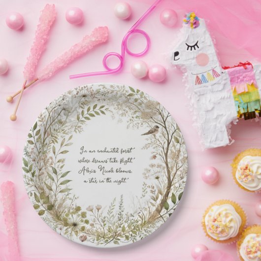 Ätherischer verzauberter Wald Pappteller (Party)