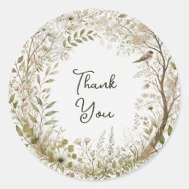 Ätherischer verzauberter Wald Runder Aufkleber