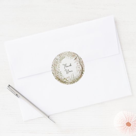 Ätherischer verzauberter Wald Runder Aufkleber (Umschlag)