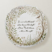 Ätherischer verzauberter Wald Rundes Kissen (Rückseite)