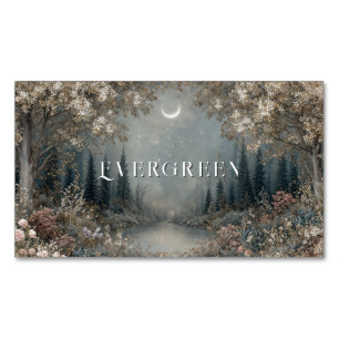 Ätherischer Wald Mondbeschienene Sternennacht Magi Magnetische Visitenkarte