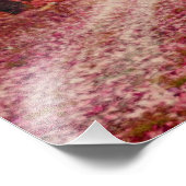 Ätherischer Waldweg mit roten Herbstfarben Fotodruck (Ecke)