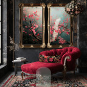 Ätherischer weißer Pfau, Kirschblütenbaum Seidenpapier