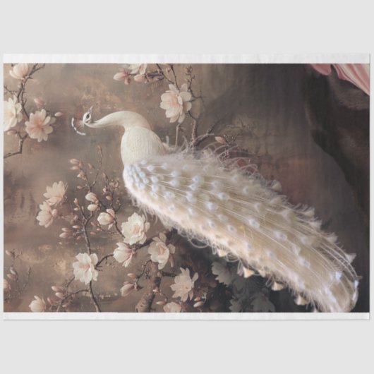 Ätherischer weißer Pfau, Moody Magnolia floral Seidenpapier (Vorderseite)