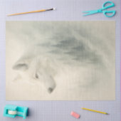 Ätherischer Weißer Wolf Winter-Decoupage Seidenpapier (Basteln)