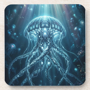 Ätherisches biolumineszentes Quallen-Gaming-Mauspa Getränkeuntersetzer