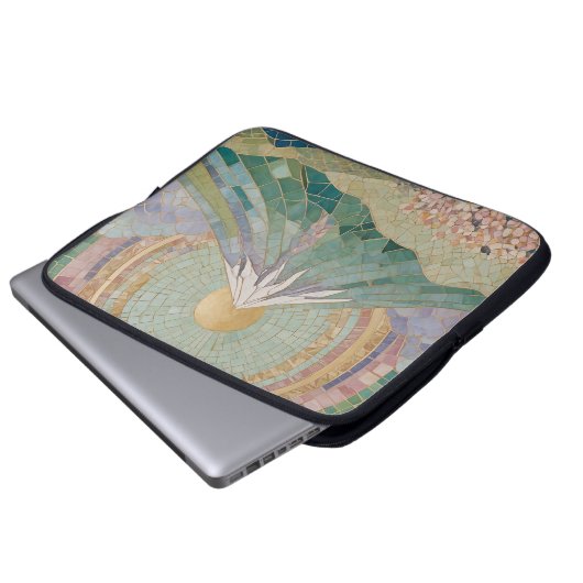 Ätherisches Blut: Pastellmosaikaner Vulkan im Früh Laptopschutzhülle (Vorne Knopf)